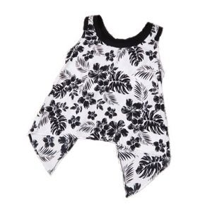 NWOT bongo black and white tropical patterned top